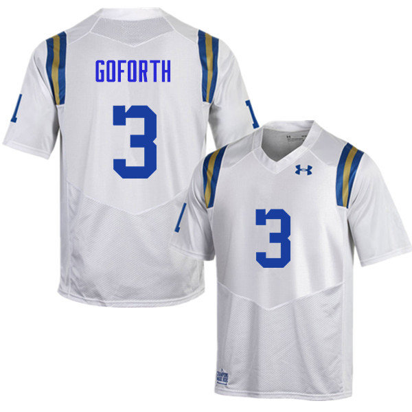 Men #3 Randall Goforth UCLA Bruins Under Armour College Football Jerseys Sale-White
